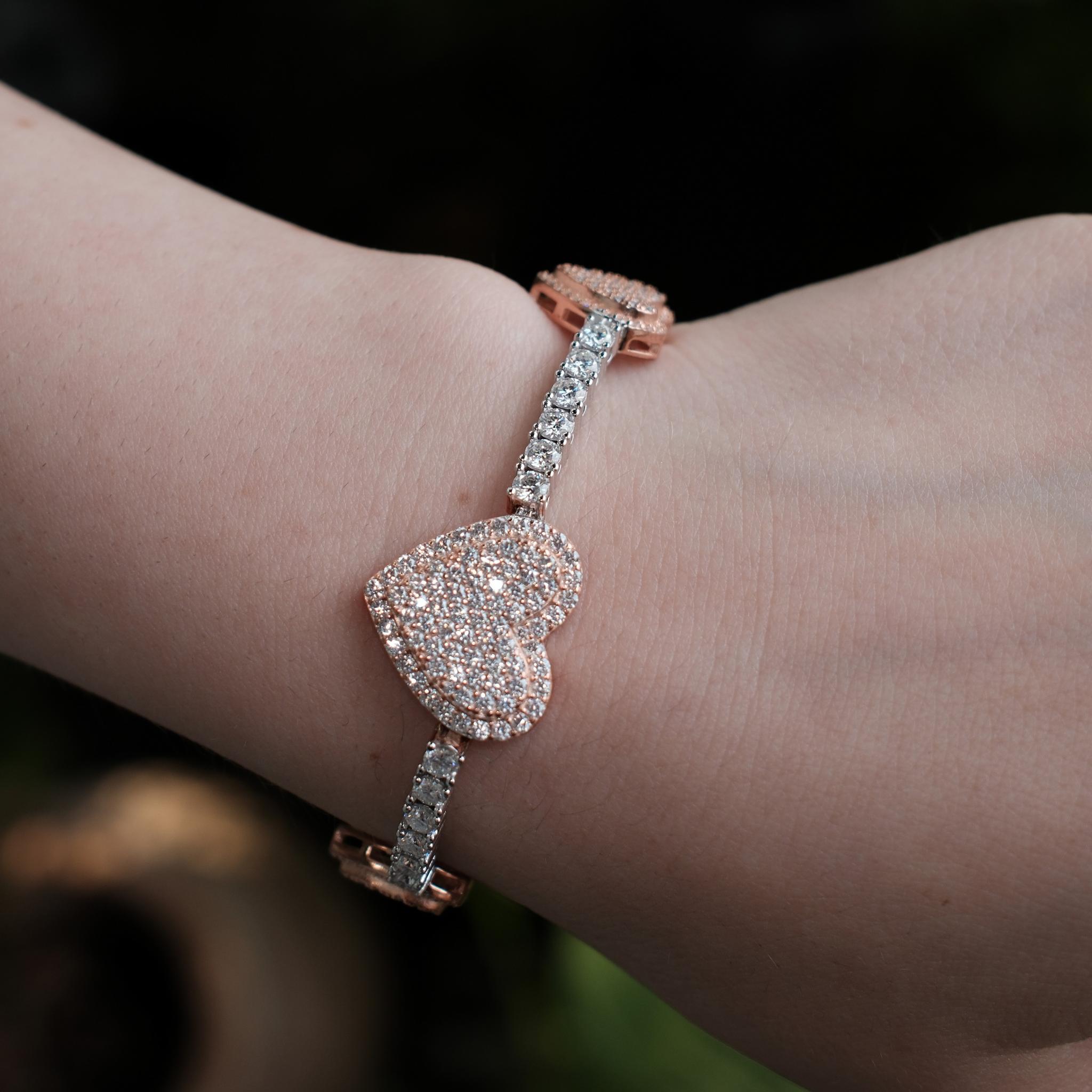 LUX HEART TENNIS BRACELET