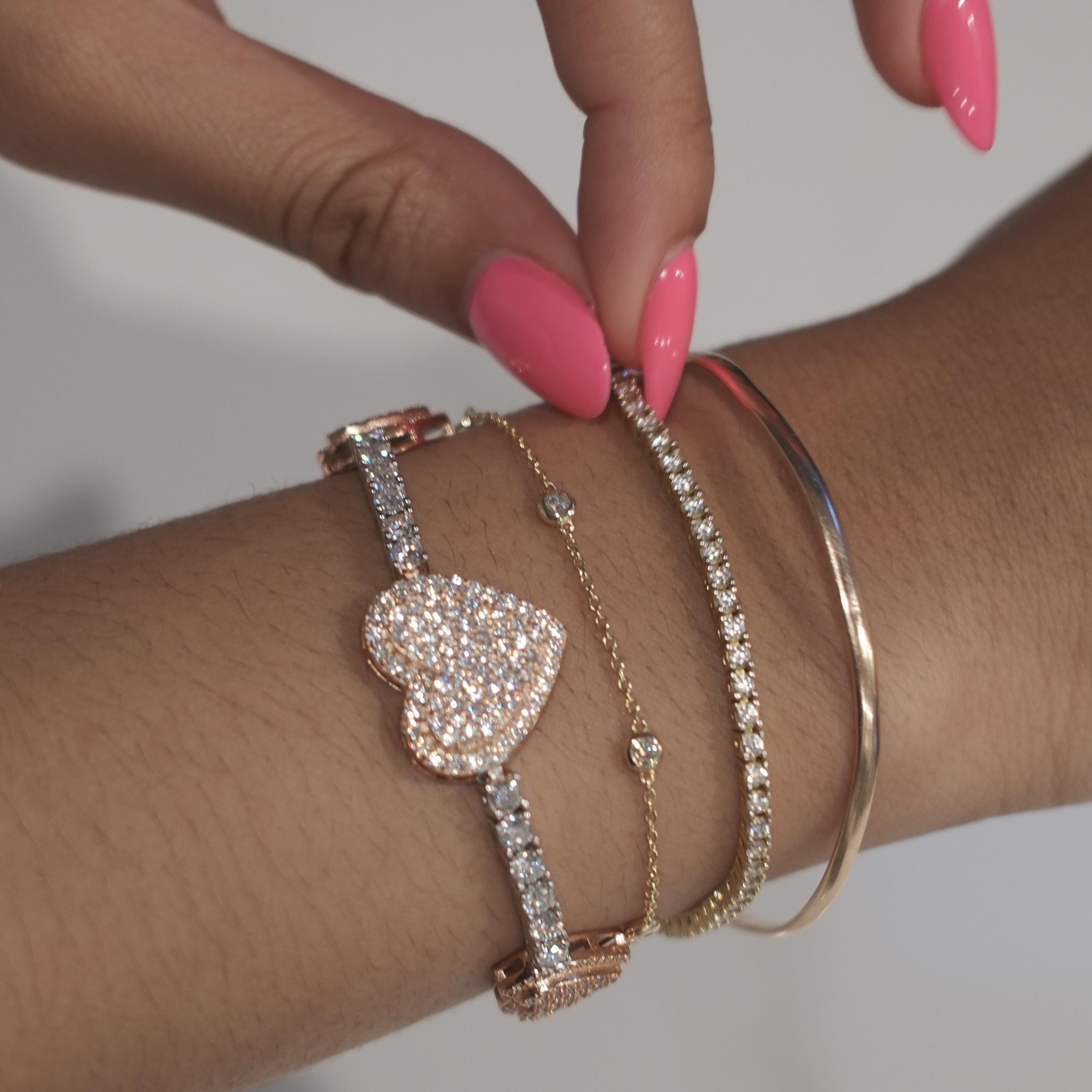LUX HEART TENNIS BRACELET
