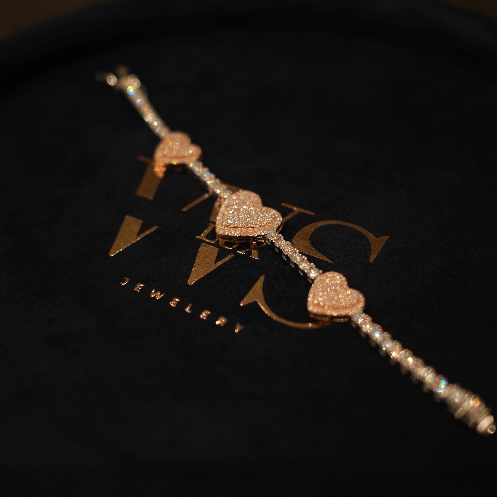 LUX HEART TENNIS BRACELET